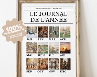 Year in a Year | Personalized 12-Photo Poster | A Year in Pictures | Family/Couple/Friendship Poster | Printable Digital File