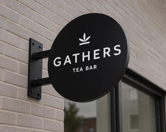 Extra Large Blade Sign For Business | 36 Inch Custom Hanging Steel Storefront Sign | Double Sided Outdoor Wall Mount Metal Shop Logo Sign