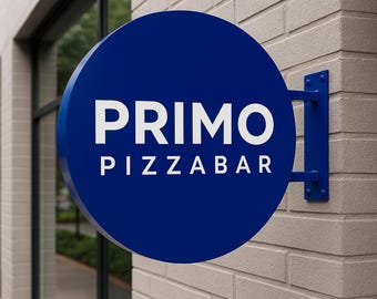 Double Sided Hanging Blade Sign For Business | Custom Steel Outdoor Wall Mount Sign With Logo | Metal Storefront Shop Sign