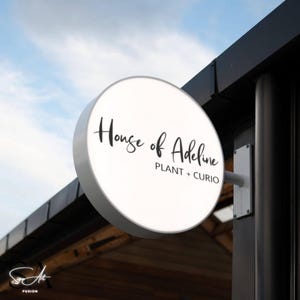 Waterproof Double Sided Logo Sign, Round Light Box Sign, Blade Sign, Light up Outdoor Blade Sign, Wall Mounted Shop Sign, Backlit Light Box