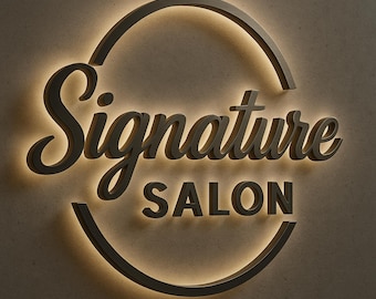 Custom Metal Backlit Sign with LED Light Box, 3D Logo Sign for Office Shop, Personalized Business Outdoor Signage, LED Backlit Wall Sign