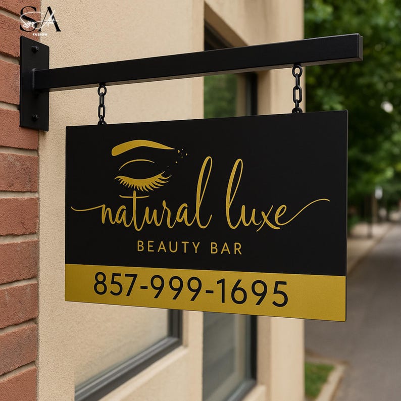 Custom Round Blade Sign for Business | Double Sided Hanging Metal ...