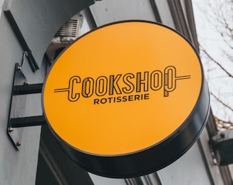 Custom Round Light Box Store Front Sign, Backlit Light Box Sign, LED Blade Sign, Double Sided Round Sign, Waterproof Light Box Sign Outdoor