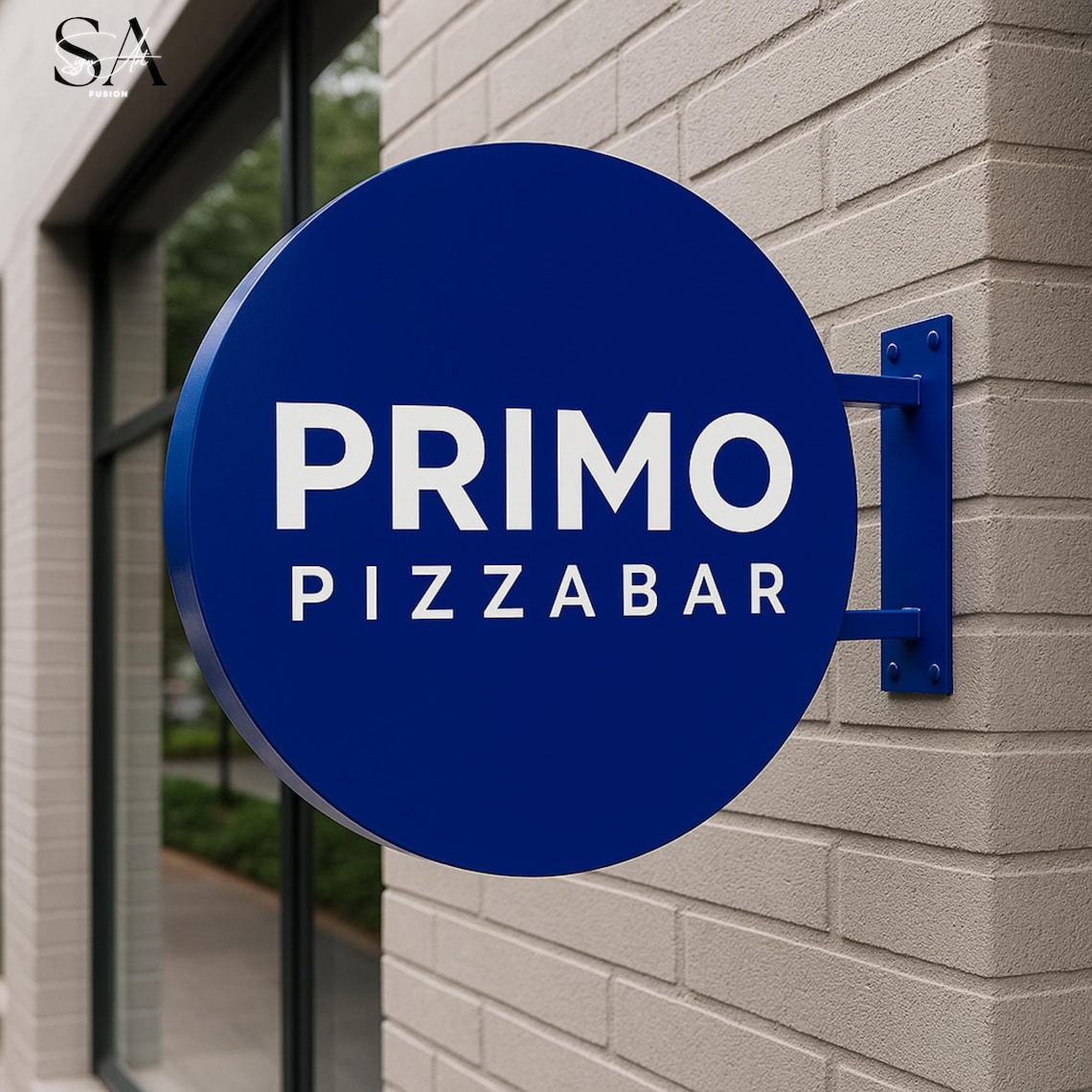 Custom Round Blade Sign for Business | Double Sided Hanging Metal ...