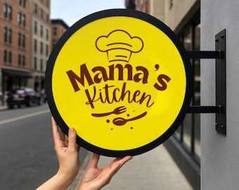 Custom Cafe Blade Sign With Logo | Double Sided Outdoor Steel Sign | Hanging Wall Mount Business Sign For Coffee Shop Bakery Restaurant