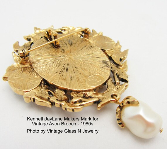Vintage AVON Brooch: Kenneth Jay Lane Faux Cameo … - image 9