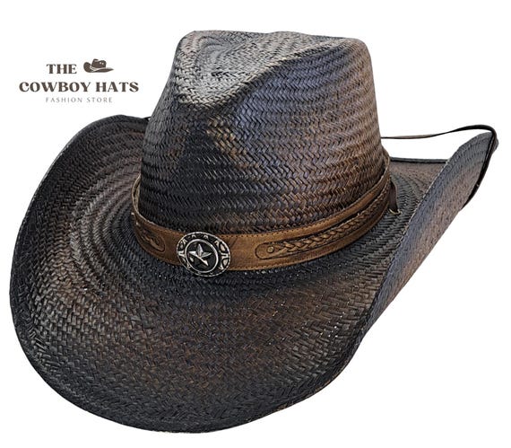 Drifter Dark - Dark Brown Genuine Shapeable Straw Cowboy Hat  display picture 1