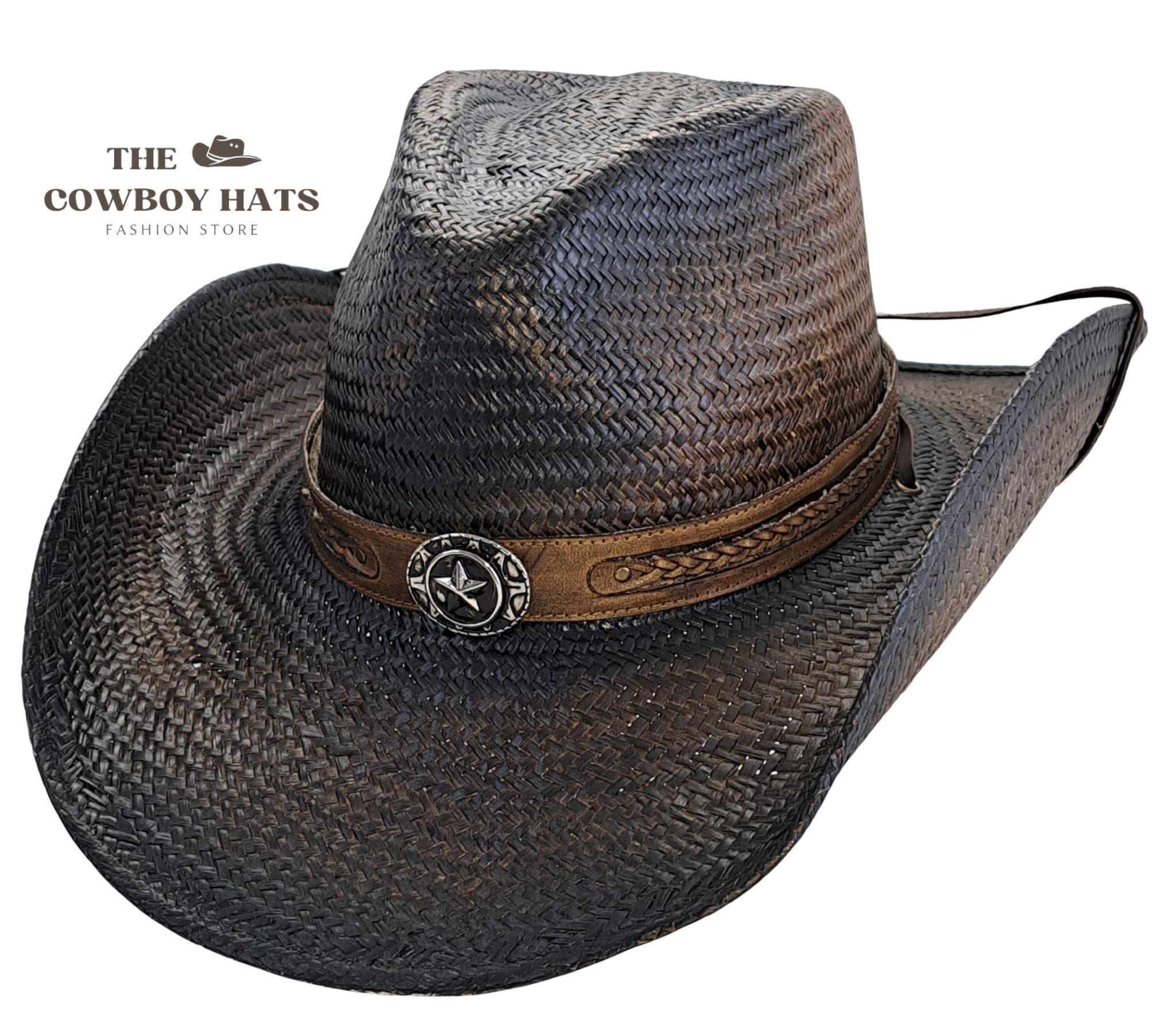 Wide Brim Cowboy Hat Shapeable Straw Classic Western Style Unisex Foldable Straw Cowboy Hat | Western Style, Summer Headwear  main image 4