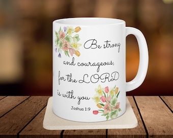 Floral Bible Verse Coffee Mug: Inspirational Christian Gift, Faith Mug.