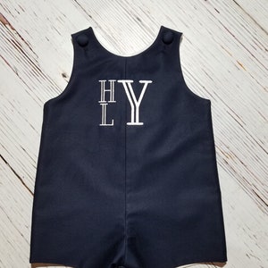 Boys Navy Jon Jon, Navy Monogrammed Outfit