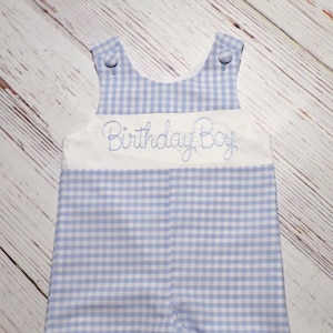 Boys Birthday Jon, Blue Gingham Jon Jon, Boy Birthday Outfit