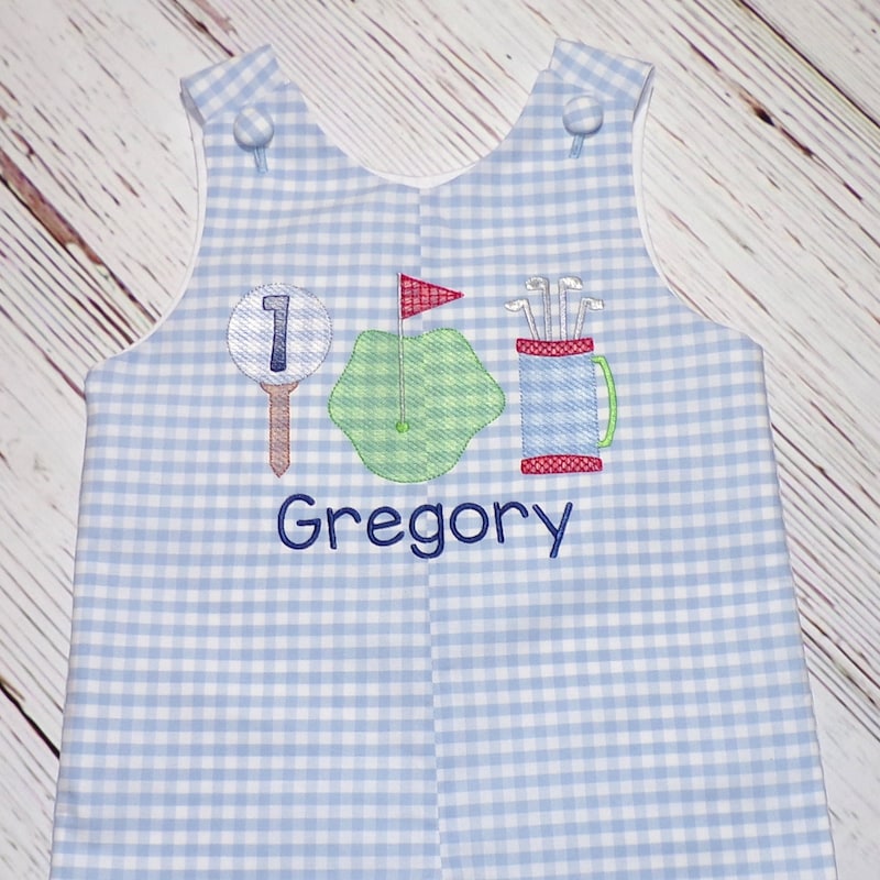 Blue Gingham Golf Shortall main image 0