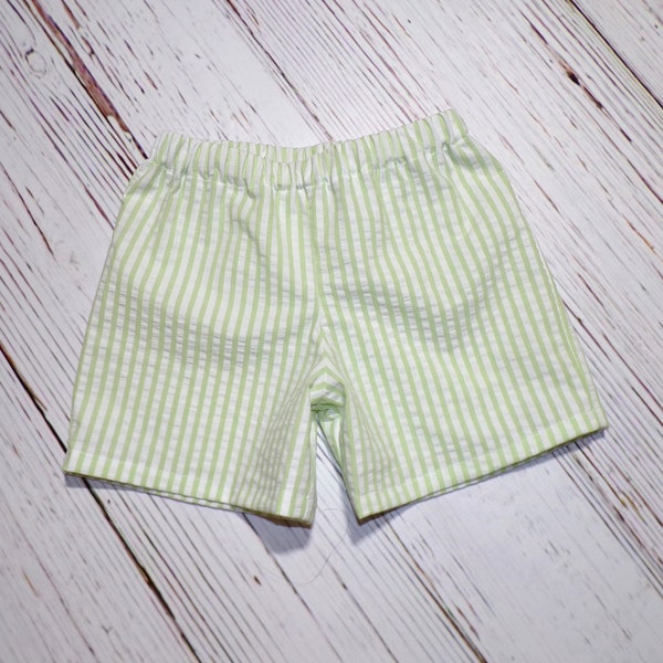 Basic Mint Green Seersucker Shorts