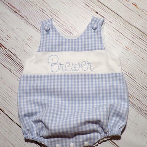 Baby Bubble Romper, Monogrammed Gingham Romper
