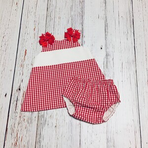 with Bottoms Girls Red Gingham A-Line Dress