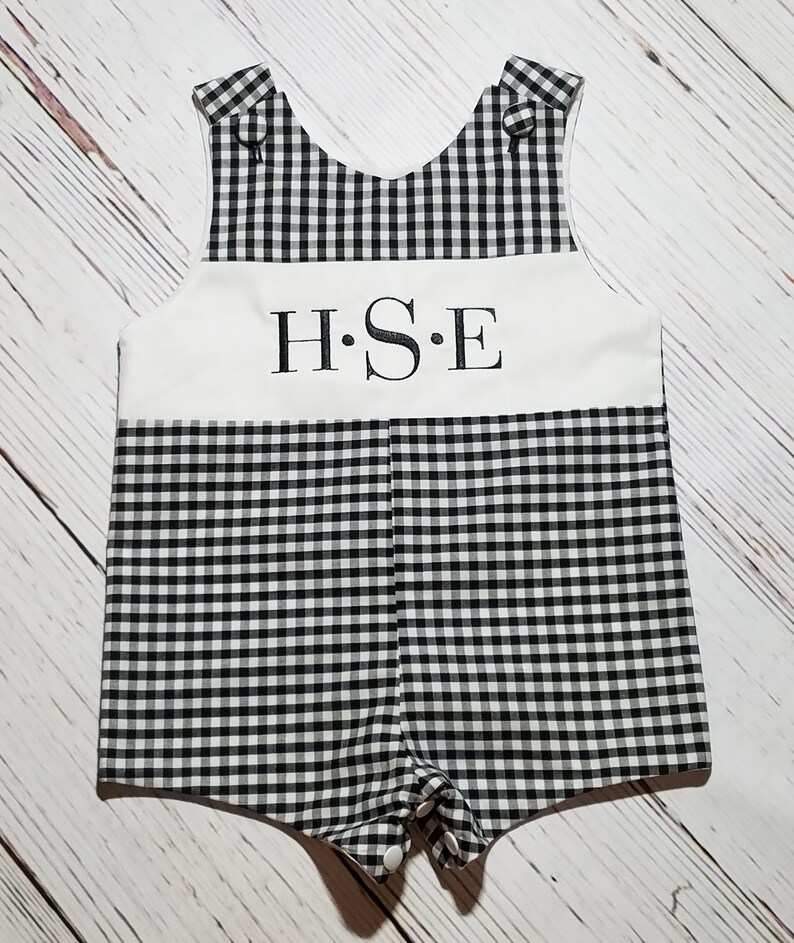 Petit Bebe Boys Light Blue Gingham Smocked Footballs Jon Jon