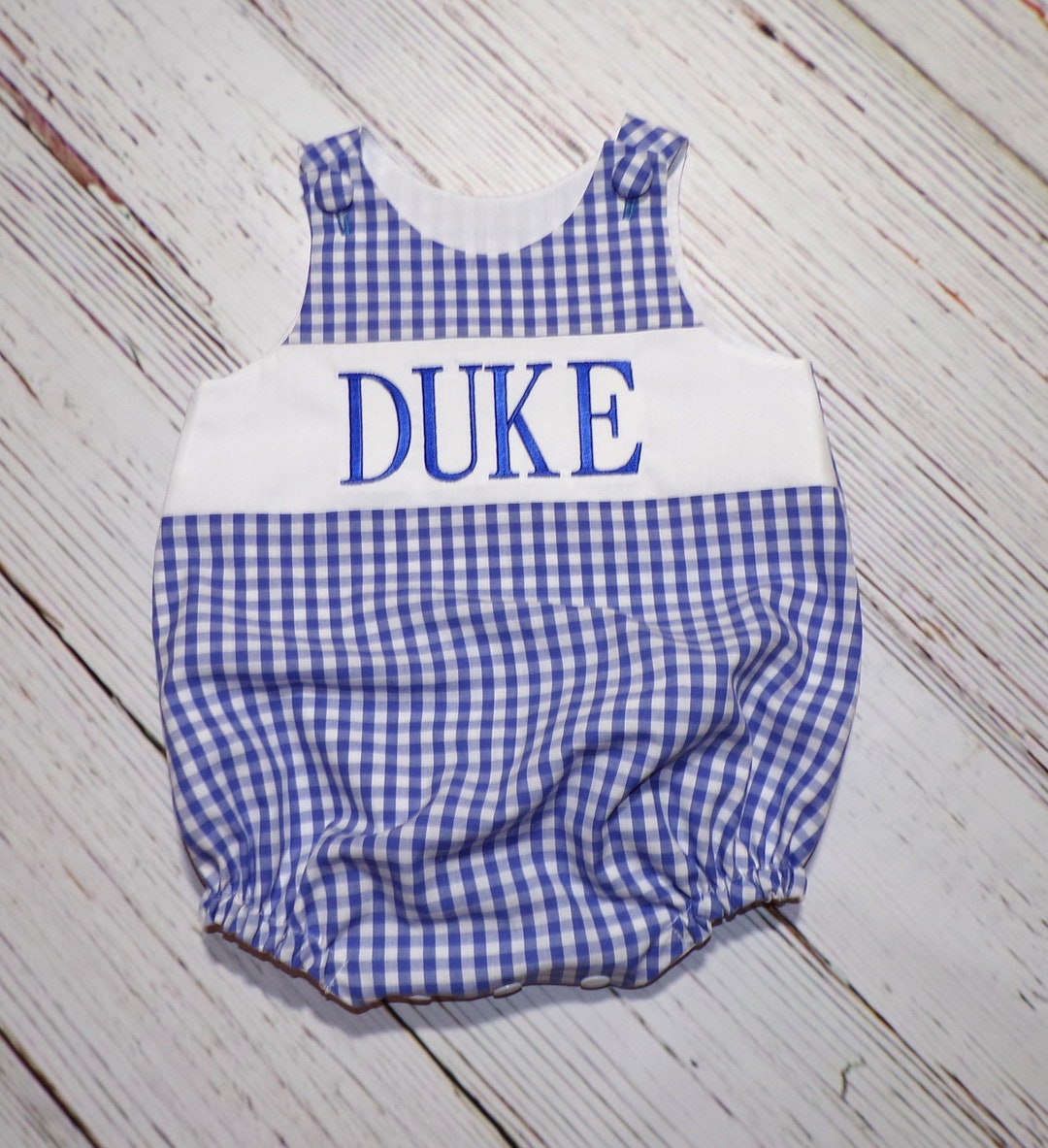 Baby Bubble Royal Blue Romper, Blue Gingham Romper Etsy