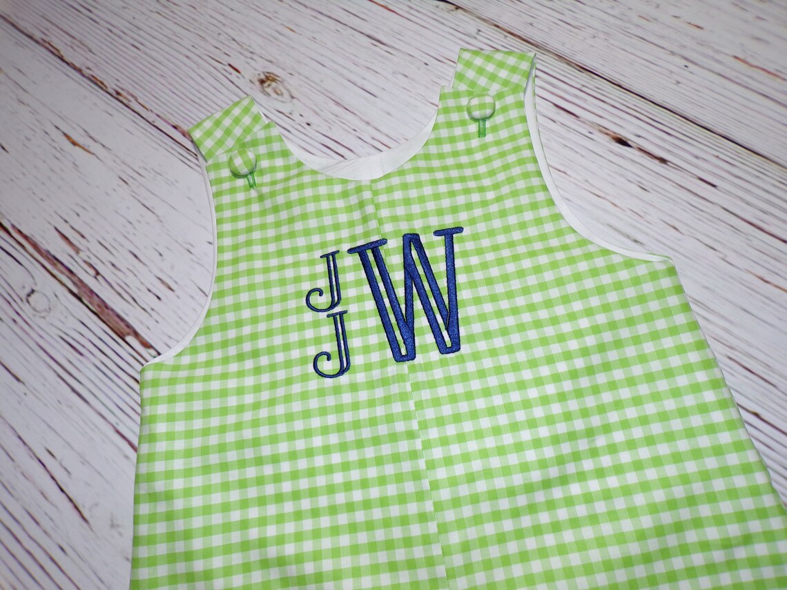 Claire & Charlie Boys Royal Blue Gingham Jon Jon - Back to School Theme