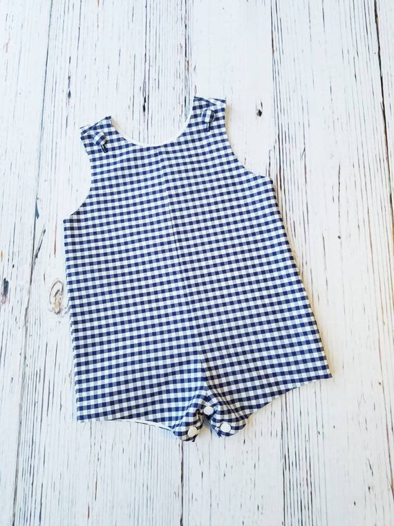 Vive la Fete Boys Rust Gingham Jon Jon - Texas Embroidered main image 1