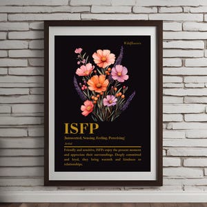 MBTI Poster ISFP Wall Art Spirit Plant Wall Art Wildflower Wall Art Flower Psychology Decor Office Decor Living Room Gift Idea Housewarming