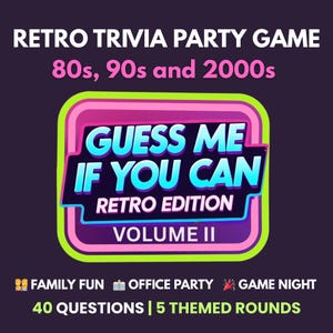 Retro Party Game 80s 90s Trivia | Guess Me If You Can Vol 2 | Nostalgia Game Night | Canva and PowerPoint Party Game