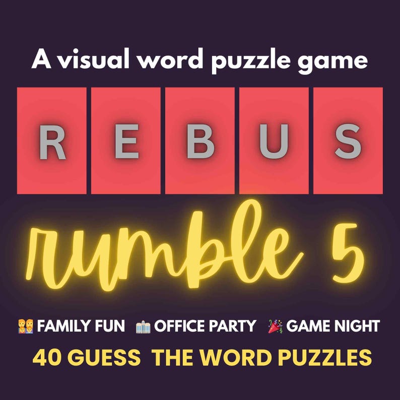Name Something That Rumbles Rebus Rumble Vol. 5 | Visual Word Puzzle Game | Brain Teasers for ...
