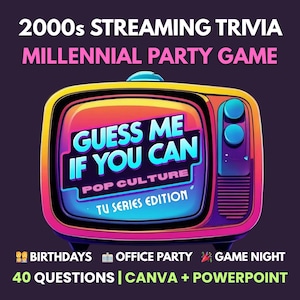 2000s Millennial Game | Streaming TV Trivia Party Game | PPT and Canva for Birthday Parties Team Building Icebreaker Family Game Night