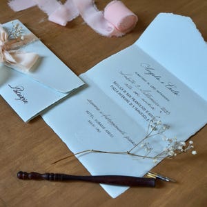 Invitación de boda escrita a mano