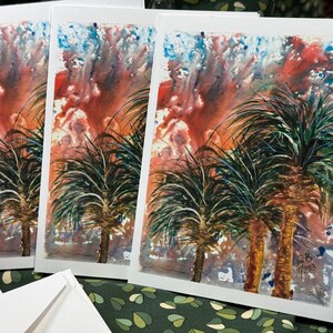 Aquarellkunst vom Original Druck.  Fünf Grußkarten 4 x 5,5 "mit passenden Umschlägen.