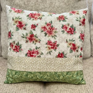 Poinsettia Christmas Pillow