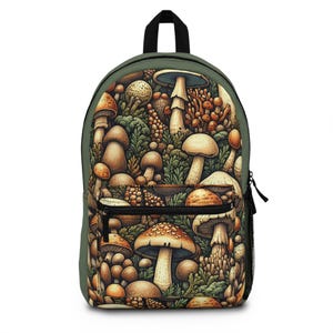 Mushroom Backpack, Earthy Design for School, Travel, Hiking, Nature Lovers, Eco-Friendly Gift, Unique Style, Forest, Earth, Cottagecore
