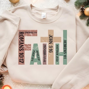 Christian Sweatshirt: Retro Faith Bible Verse Design