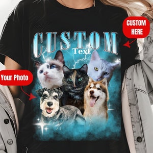 CUSTOM Bootleg Rap Pet Shirt, Pet Photo Shirt, Vintage Graphic 90s Tshirt, Bootleg Cat Shirt, Dog Bootleg Shirt, Custom Pet Shirt, Dog Shirt