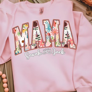 Custom Mama Shirt, Mom Shirt With Names, Personalized Mama T-shirt, Mother&#39;s Day Shirt Gift, Mama With Children Names Tee