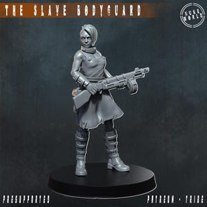 The Slave Bodyguard (Nuke World) 32mm scale minis for Wargames IE: Fallout, Grimdark, Legion, OPR, Stargrave, Core Space etc..