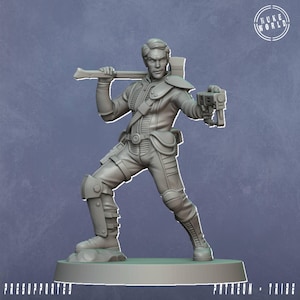 Male Vaulter 1 (Nuke World) 32mm scale | Proxy mini for Wargames IE: Fallout, Grimdark | Retro Scifi