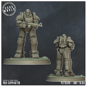 Power Armour 2 - Wasteland Vanguard (Nuke World) - 32mm scale | Proxy mini for Wargames IE: Fallout, Grimdark, OPR, Legion | Retro Scifi