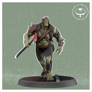 Super Mutant 1 with axe - Atomic Mutants Collection (Vermilion Miniatures)32mm Proxy mini for Wargames IE: Fallout, Grimdark, OPR, Stargrave