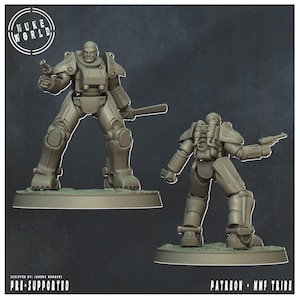 Power Armour 1 - Wasteland Vanguard (Nuke World) - 32mm scale | Proxy mini for Wargames IE: Fallout, Grimdark, OPR, Legion | Retro Scifi