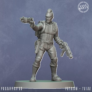 Male Vaulter 6 (Nuke World) 32mm scale | Proxy mini for Wargames IE: Fallout, Grimdark | Retro Scifi