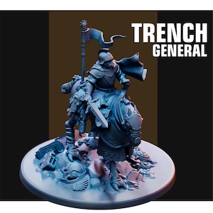 Trench General (Red Pilgrim) 28-32mm heroic scale Proxy minis for Wargames | Imperial Guard Lord Marshal