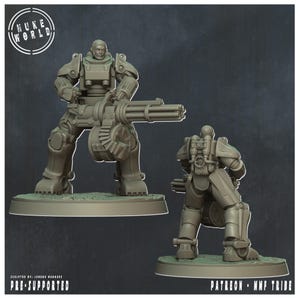 Power Armour 6 - Wasteland Vanguard (Nuke World) - 32mm scale | Proxy mini for Wargames IE: Fallout, Grimdark, OPR, Legion | Retro Scifi
