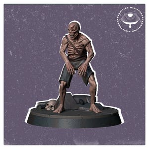 Zombie 2 - Necropolis Collection (Vermilion Miniatures) 32mm Proxy mini for Wargames: Fallout TNT Stargrave | Feral Ghoul | (DotW)