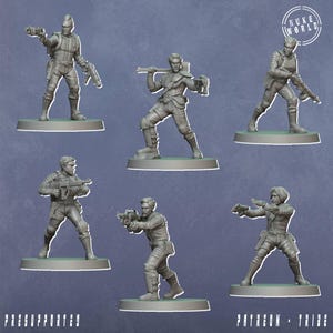 Male Vaulters Set (Nuke World) 32mm scale Proxy minis for Wargames IE: Fallout, Grimdark, OPR, Legion, Stargrave | Retro Scifi