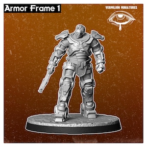 Power Armor Frame Set - Armor Workshop Collection (Vermilion Miniatures) 32mm Proxy minis for Scifi Wargames like Fallout FWW Tactics (DotW)