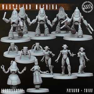 Wasteland Machina Complete Set (Nuke World) 32mm scale Proxy minis for Wargames IE: Fallout, Grimdark, OPR, Legion, Stargrave | Retro Scifi
