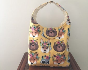 Insulated Lunch Bag Floral Crowned Animals