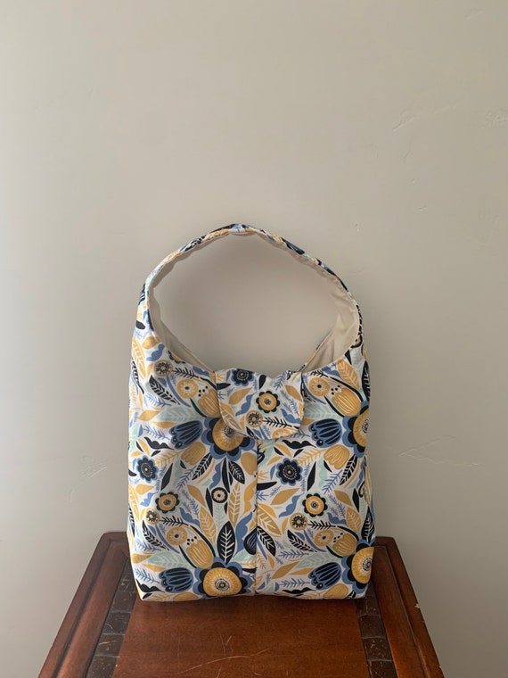 Eco Chic Mustard Flower Print Insulated Cool Lunch Bag Reusable Washable