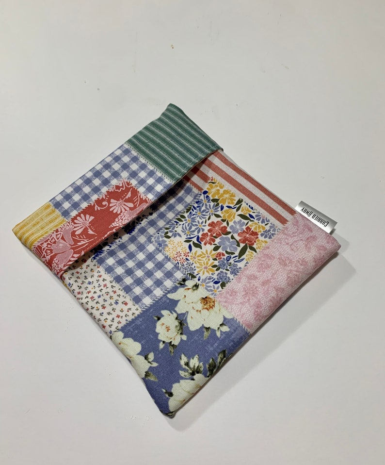 Sandwich Bag Snack Bag Fold Over Top Patchwork image 1