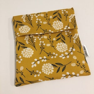 Sandwich Bag Snack Bag Reusable - Mustard Floral